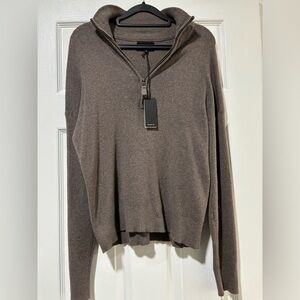 Monrow Quarter Zip Collared Sweater